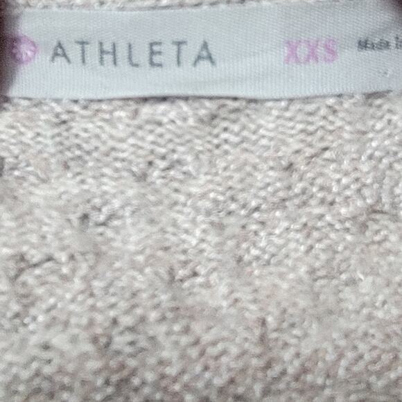 Athleta Honeycomb Sweater Tunic Oatmeal Heather Merino Blend Size XXS - Picture 5 of 9